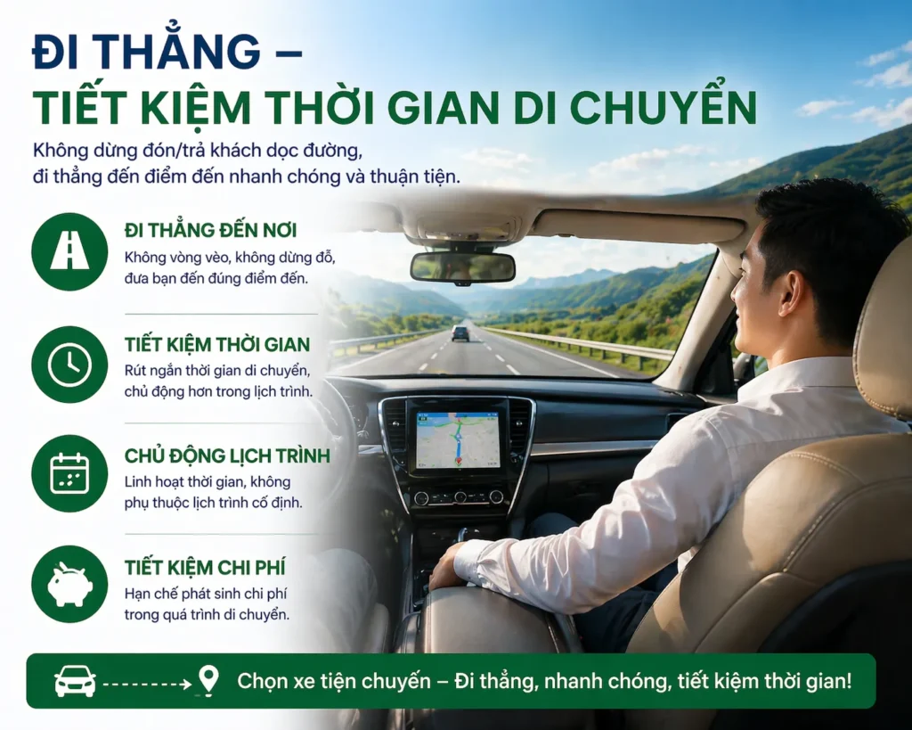 Đi thẳng tiết kiệm thời di chuyển