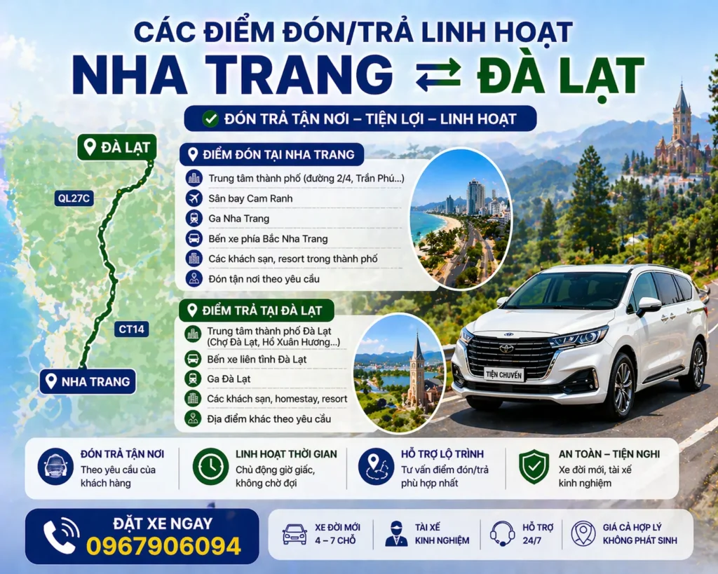Điểm đón trả linh hoạt