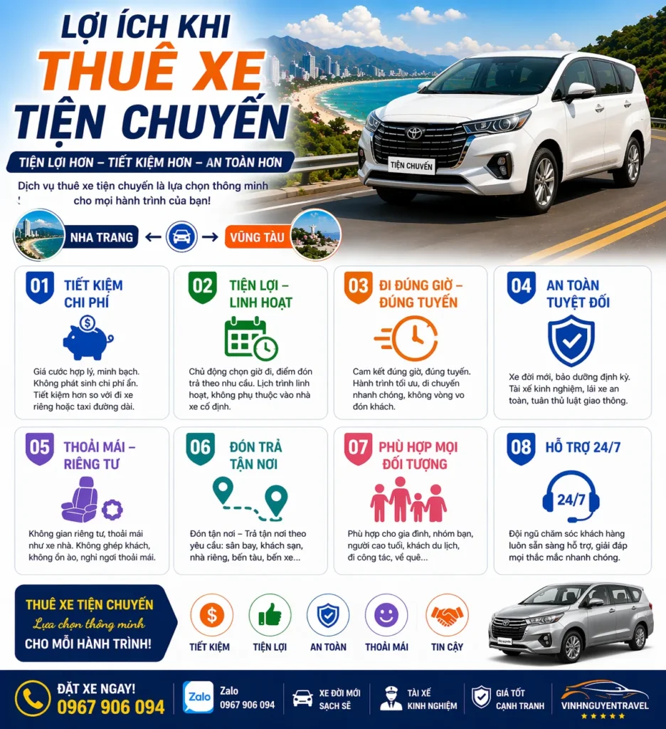 Lợi ích khi thuê xe tiện chuyến