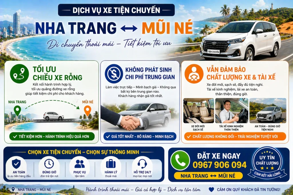 Hành trình thoải mái - giá cả hợp lý - dịch vụ tận tâm