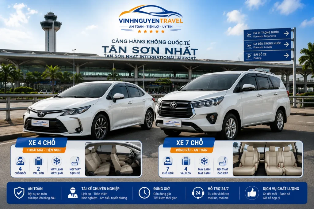 Hệ thống xe đưa đón sân bay đời mới tại Vinh Nguyen Travel
