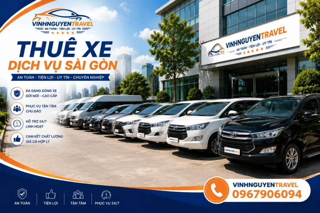 Vinhnguyentravle cung cấp đa dạng dòng xe du lịch 4 – 7 – 16 chỗ đời mới