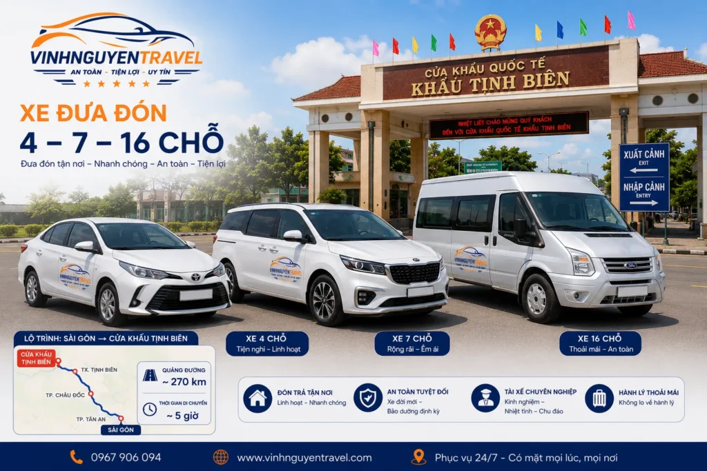 Vinh Nguyen Travel cung cấp các dòng sedan đời mới, nội thất sạch sẽ