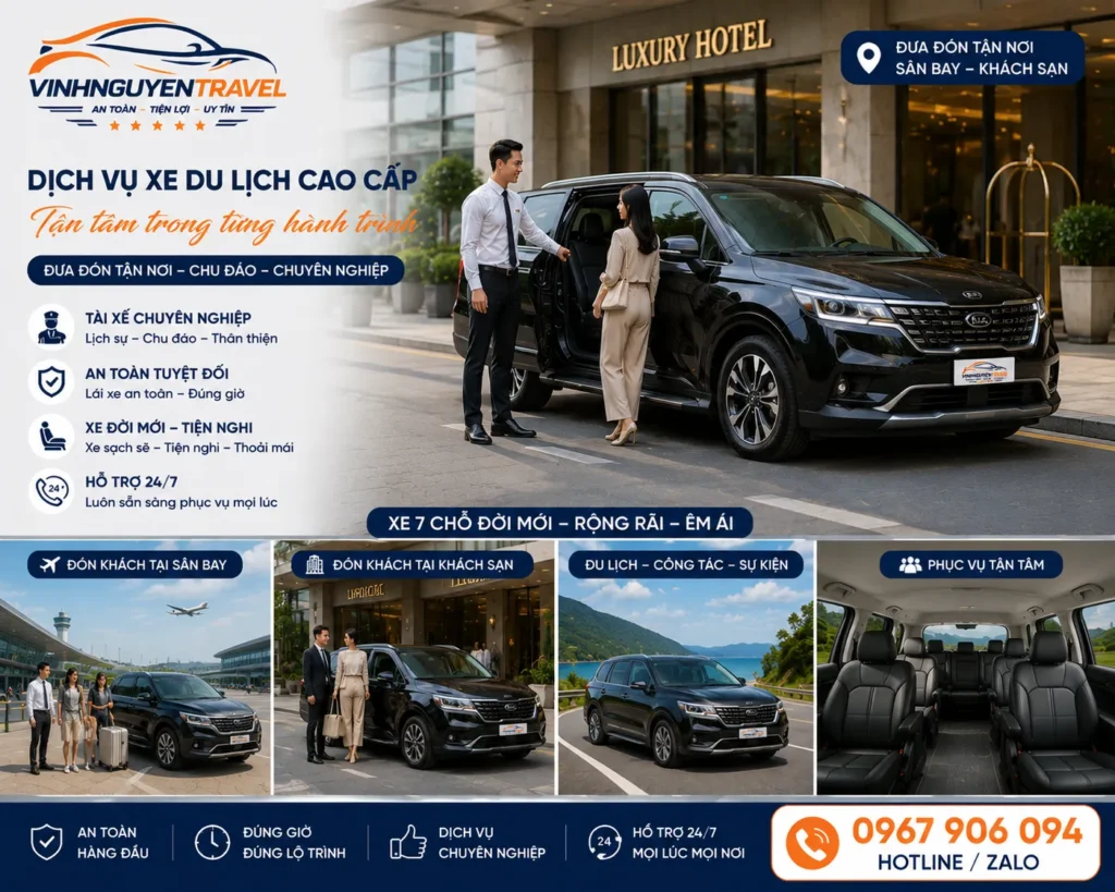 Liên hệ Vinh Nguyen Travel để đặt xe nhanh chóng