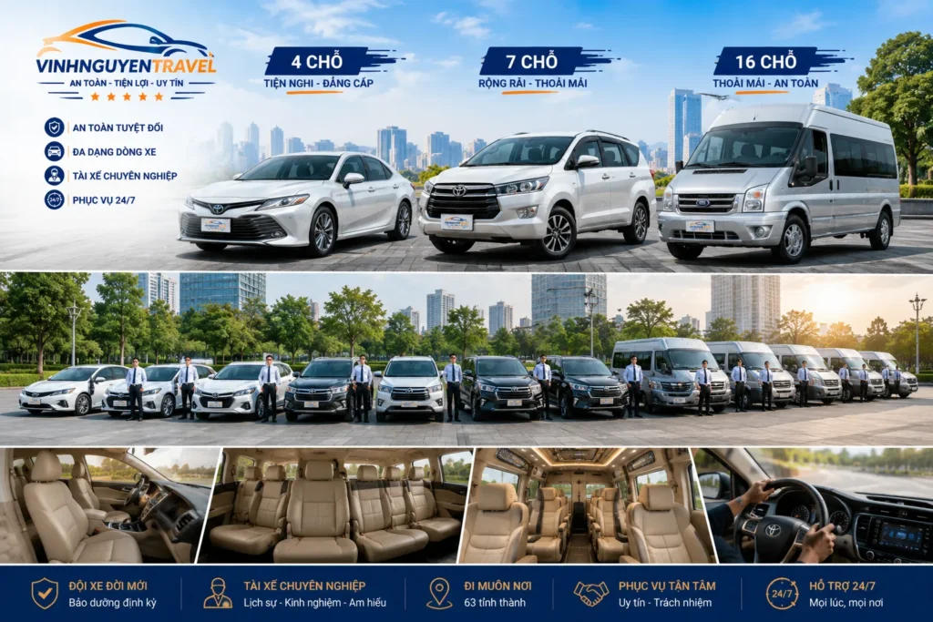 Các dòng xe liên tỉnh phổ biến tại Vinh Nguyen Travel