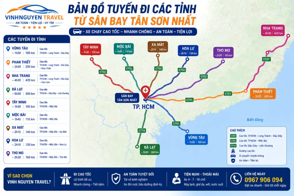 Dịch vụ đưa đón sân bay đi Vũng Tàu nhanh chóng