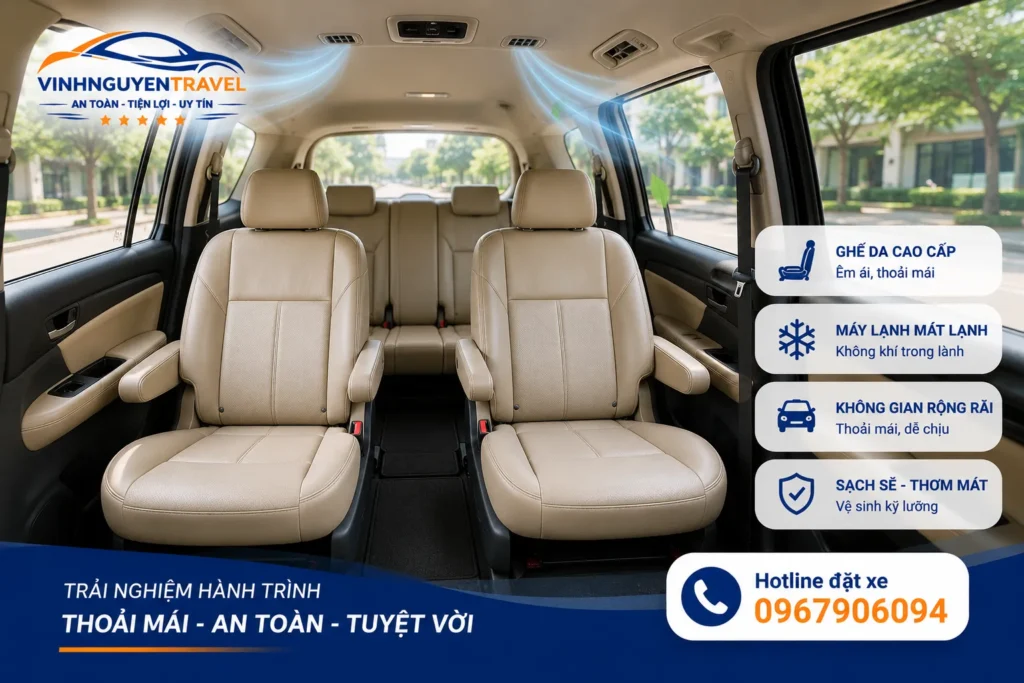 Xe đời mới, sạch sẽ giúp người bệnh thoải mái trong suốt chuyến đi