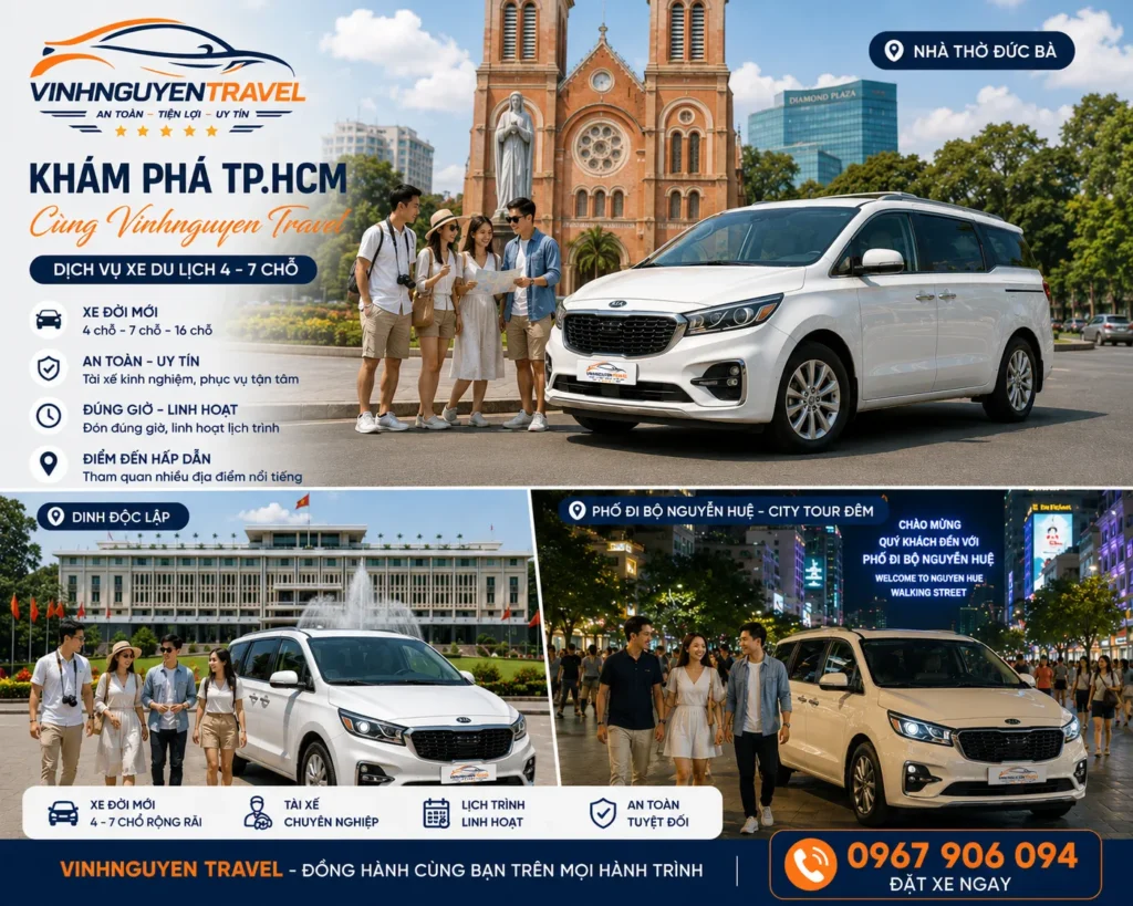 Dịch vụ tham quan Sài Gòn bằng xe riêng tiện lợi