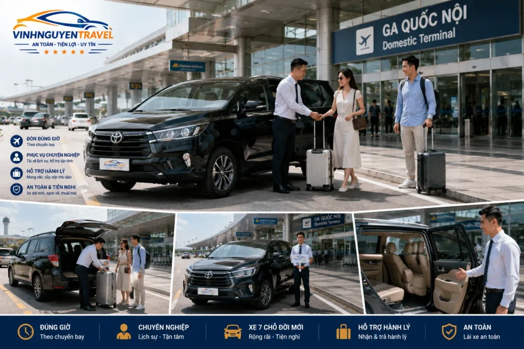 Dịch vụ thuê xe liên tỉnh đưa đón sân bay tiện lợi 24/7