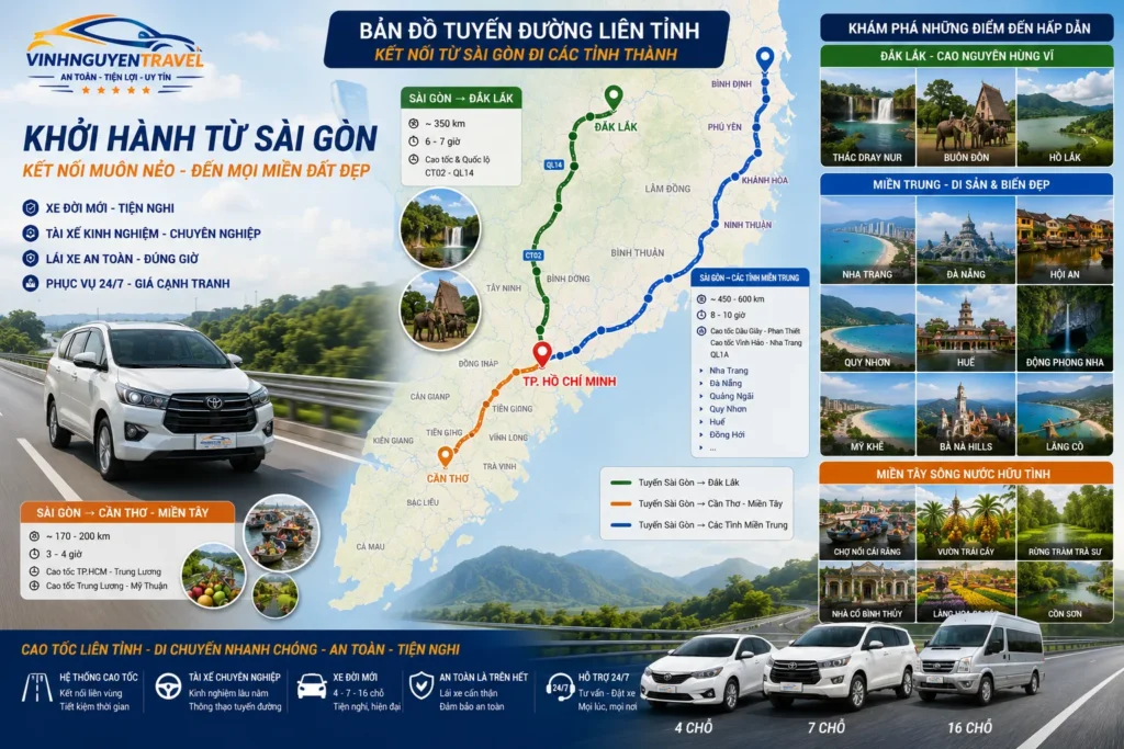 Xe đi tỉnh đời mới phục vụ du lịch đường dài