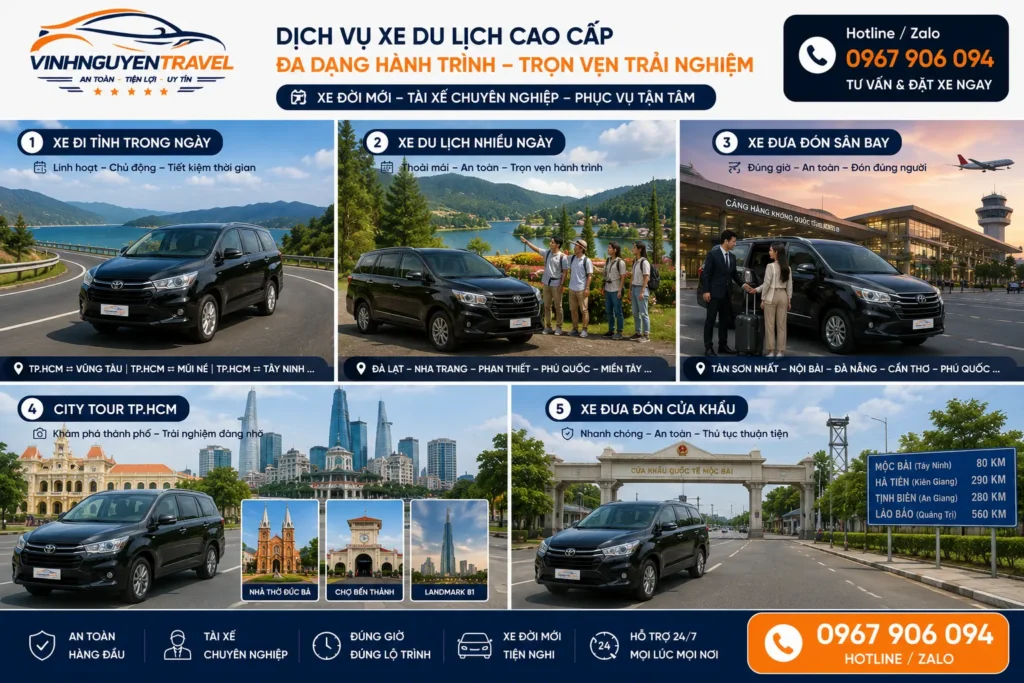 Các tuyến xe du lịch được khách hàng lựa chọn nhiều